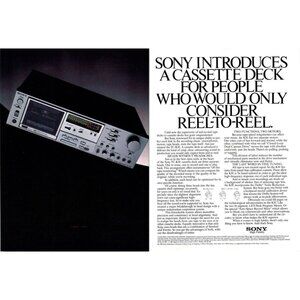 1981 Sony TC-K81 Cassette Tape Deck 2 Page Vintage Print Ad Audiophile Wall Art